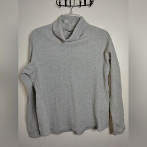Kuhl (Size XL) Gray Stretch Waffle Knit Cowl Neck Thumbhole LS Pullover Sweater